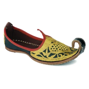 Traditional Golden Embroidered Men's Punjabi Jutti