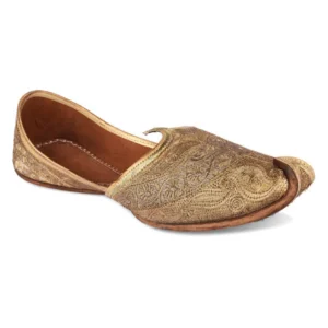 Traditional Golden Handcrafted Men's Punjabi Jutti