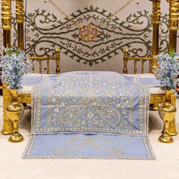 Blue Color Rumala Sahib (Gulshan Theme) – Set of 4 Pieces