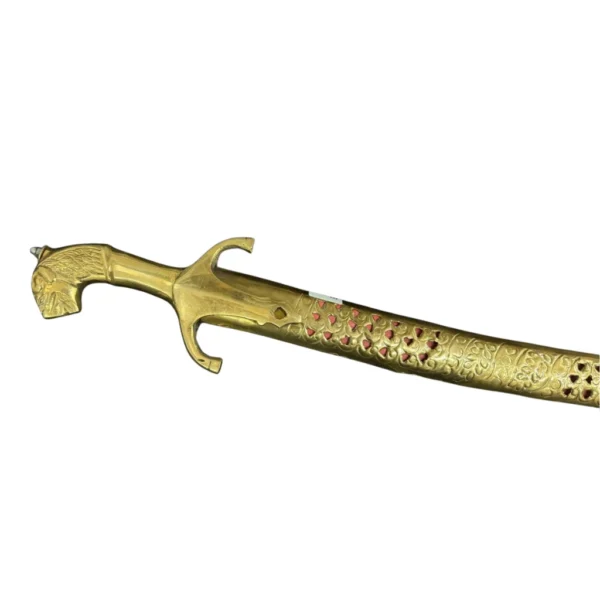 Brass Wedding Sword With Tiger Handle - Image 2