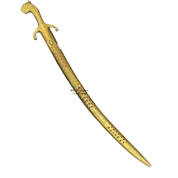 Brass Wedding Sword With Tiger Handle
