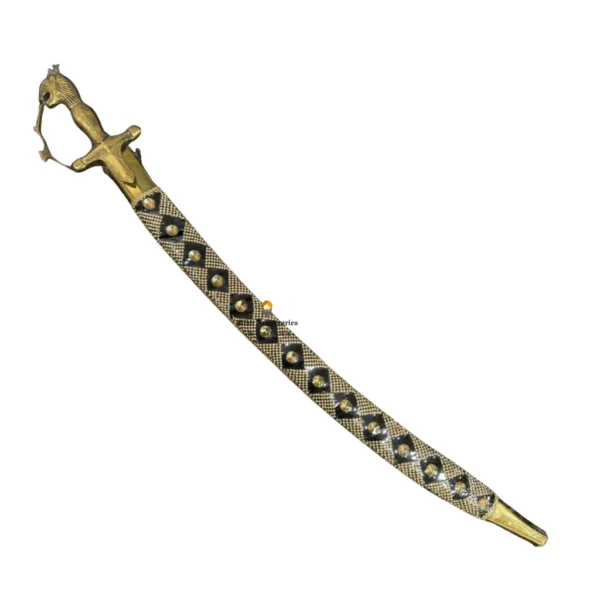 Dark Green Wedding Sword With Stone Work & Tiger Handle