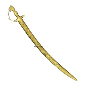 Hand Engraved Heavy Quality Brass Tega Sword With Tiger Handle