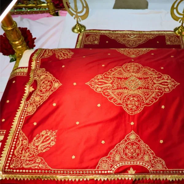 Red Color Rumala Sahib (Prabh Mehar Theme) – Set of 4 Pieces
