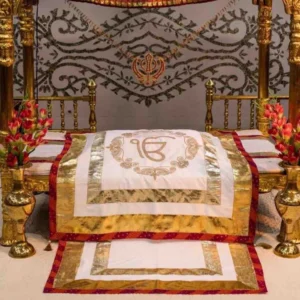 White Color Rumala Sahib (Ik Onkar Theme) – Set of 4 Pieces