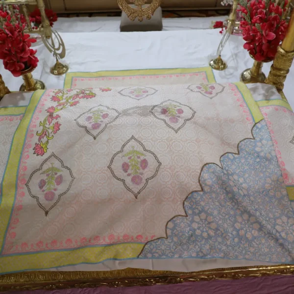 Baby Pink Color Rumala Sahib (Chandphool Theme) – Set of 4 Pieces - Image 2