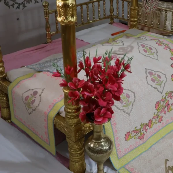 Baby Pink Color Rumala Sahib (Chandphool Theme) – Set of 4 Pieces - Image 3