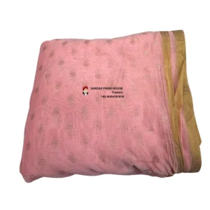 Blush Pink Printed Tissue Hindu Wedding Turban