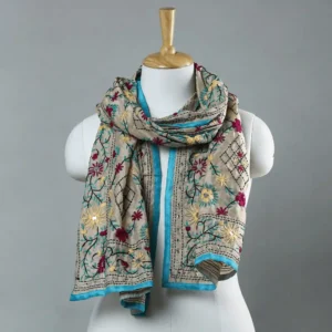 Ranihati Chanderi Silk Phulkari Stole - Product ID: 50