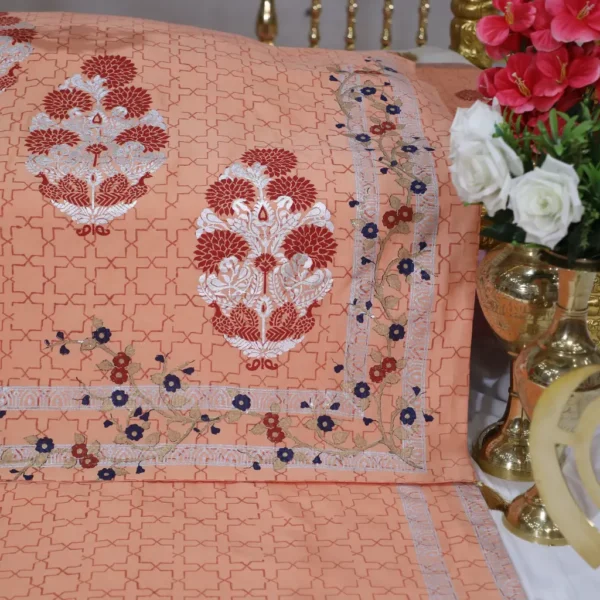 Coral Pink Color Rumala Sahib (Guldasta Theme) – Set of 4 Pieces