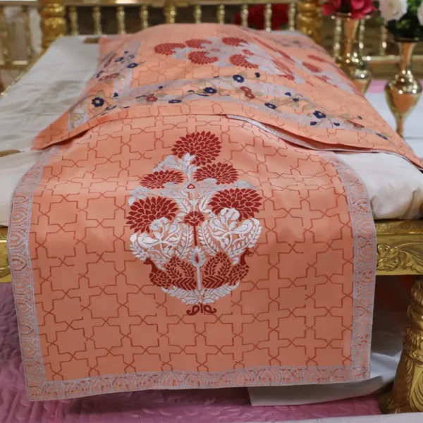 Coral Pink Color Rumala Sahib (Guldasta Theme) – Set of 4 Pieces