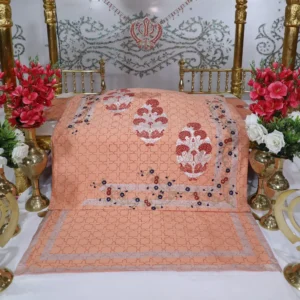 Coral Pink Color Rumala Sahib (Guldasta Theme) – Set of 4 Pieces