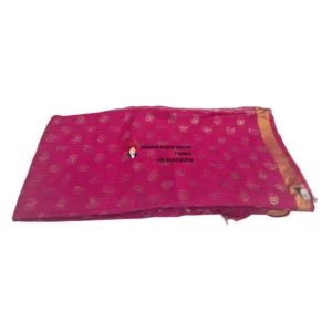 Dark Pink Printed Tissue Hindu Wedding Turban