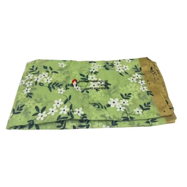 Floral Green Printed Tissue Hindu Wedding Turban