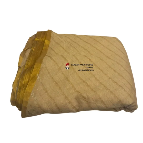 Golden Printed Tissue Hindu Wedding Turban