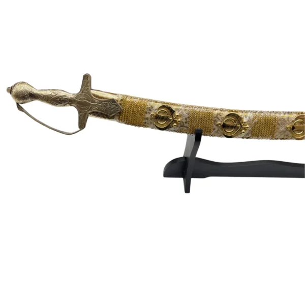Golden Wedding Sword With Khanda Design - Image 2