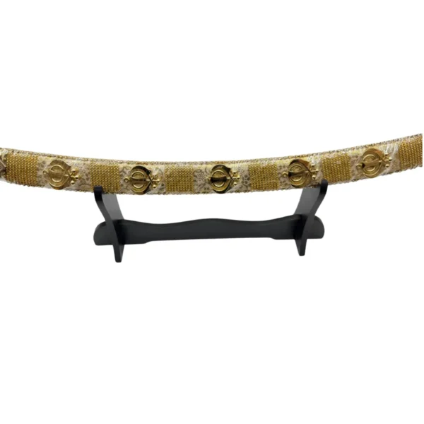 Golden Wedding Sword With Khanda Design - Image 3