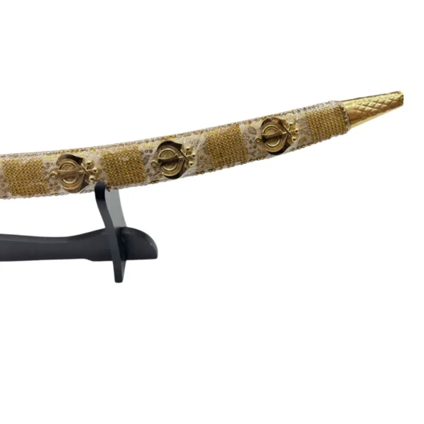 Golden Wedding Sword With Khanda Design - Image 4