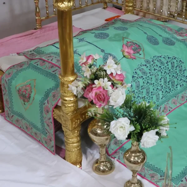 Green Color Rumala Sahib (Gulhaar Theme) – Set of 4 Pieces - Image 2