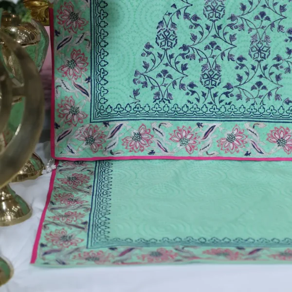 Green Color Rumala Sahib (Gulhaar Theme) – Set of 4 Pieces - Image 3