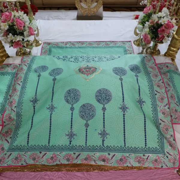 Green Color Rumala Sahib (Gulhaar Theme) – Set of 4 Pieces - Image 6