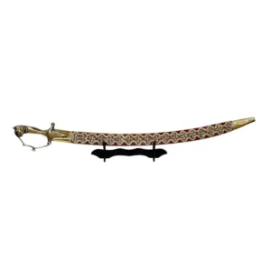 Maroon Bright Wedding Sword With Tiger Handle
