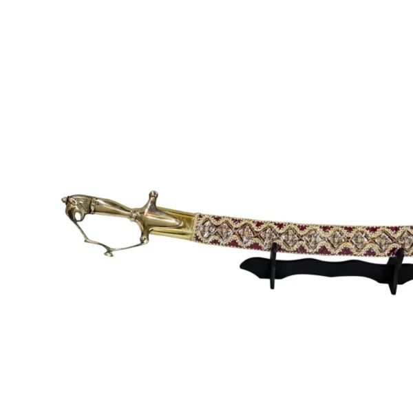 Maroon Bright Wedding Sword With Tiger Handle - Image 2