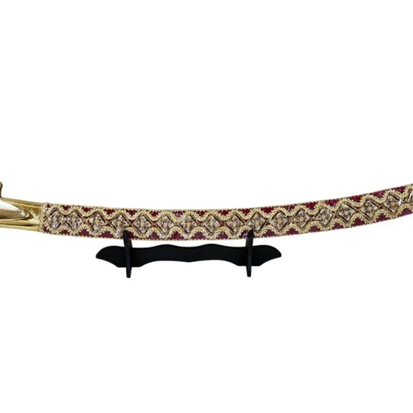 Maroon Bright Wedding Sword With Tiger Handle - Image 3