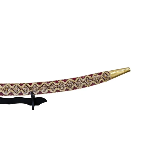 Maroon Bright Wedding Sword With Tiger Handle - Image 4