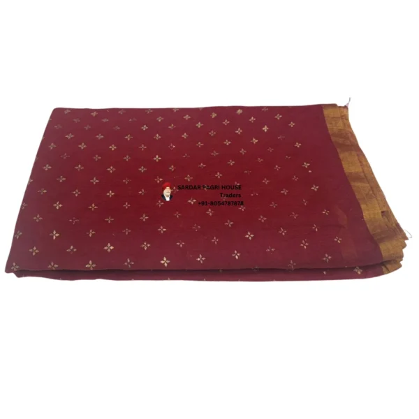 Maroon Printed Tissue Hindu Wedding Turban