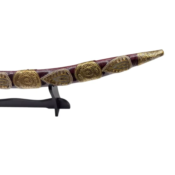 Maroon Shade Wedding Sword With Tiger Handle - Image 2