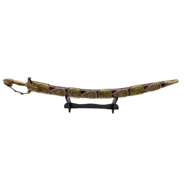 Maroon Shade Wedding Sword With Tiger Handle