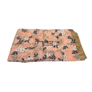Melon Pink Printed Tissue Hindu Wedding Turban