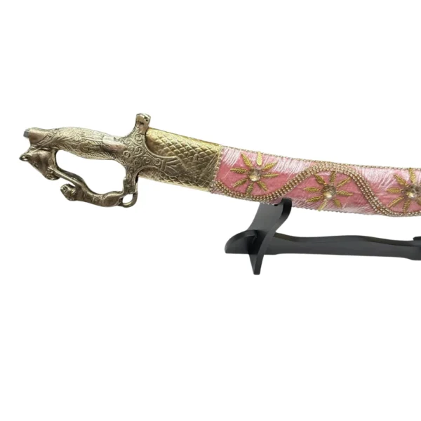 Peach Pink Wedding Sword With Horse Tiger Handle