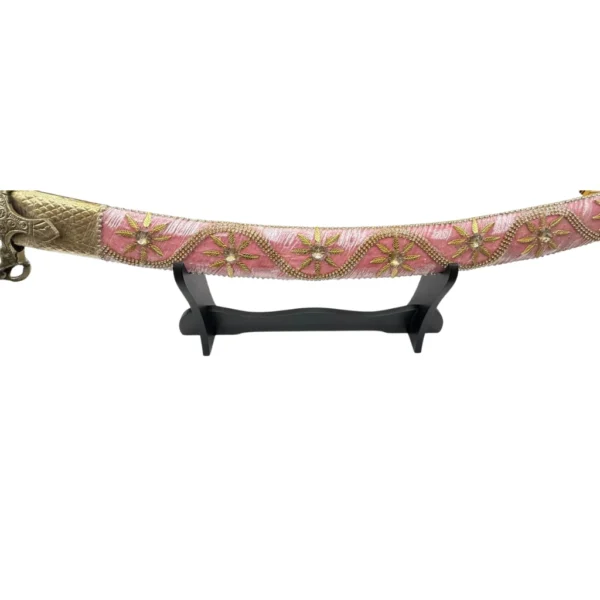 Peach Pink Wedding Sword With Horse Tiger Handle