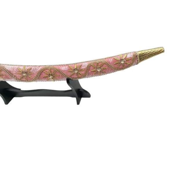 Peach Pink Wedding Sword With Horse Tiger Handle