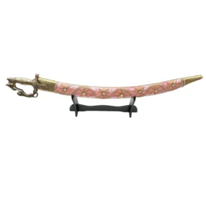 Peach Pink Wedding Sword With Horse Tiger Handle