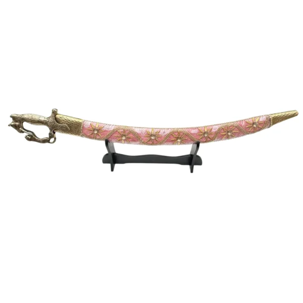 Peach Pink Wedding Sword With Horse Tiger Handle