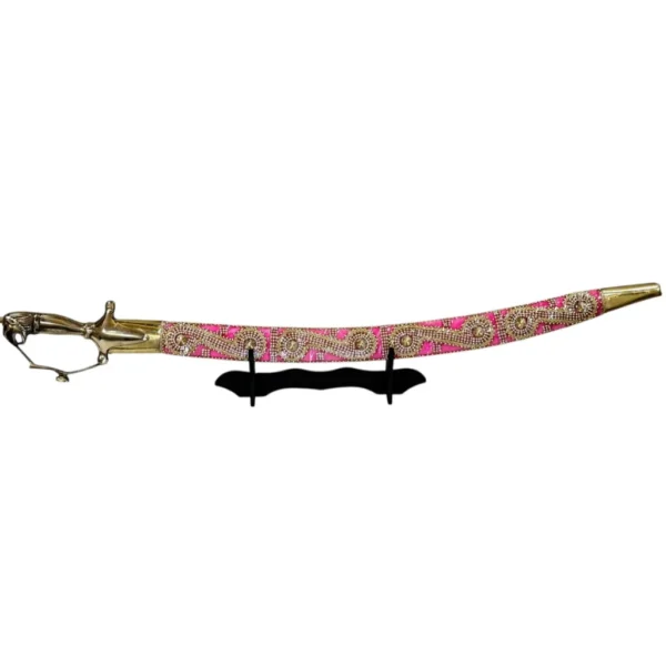 Pink Wedding Sword With Brass Tiger Handle