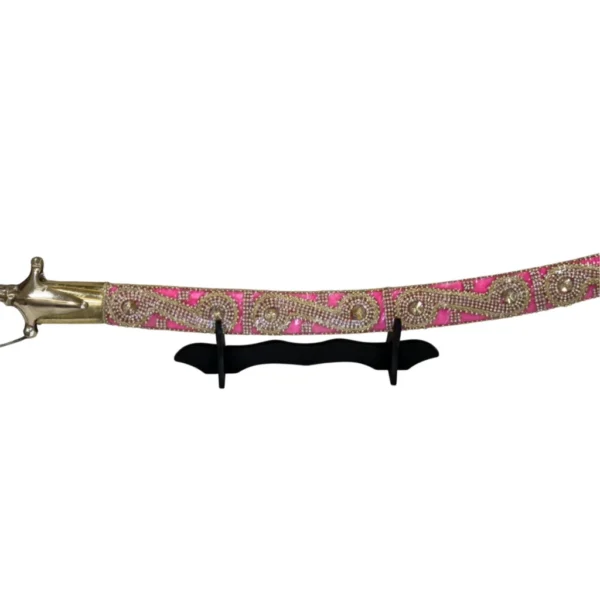 Pink Wedding Sword With Brass Tiger Handle - Image 3