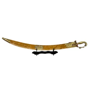 Plain Golden Velvet Wedding Sword With Brass Handle