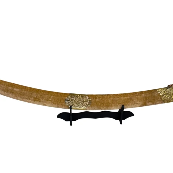 Plain Golden Velvet Wedding Sword With Brass Handle - Image 3