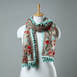 Ranihati Chanderi Silk Phulkari Stole - Product ID: 10
