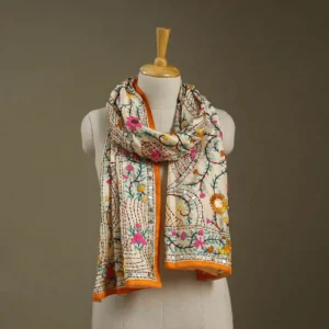 Ranihati Chanderi Silk Phulkari Stole - Product ID: 11