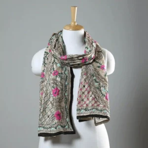 Ranihati Chanderi Silk Phulkari Stole - Product ID: 13