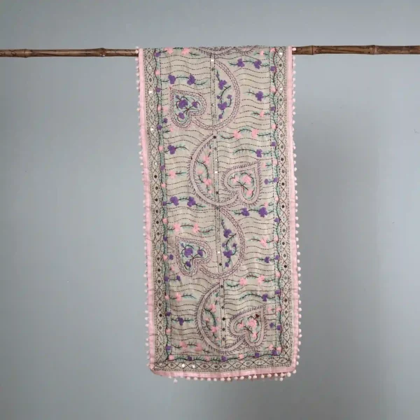 Ranihati Chanderi Silk Phulkari Stole - Product ID: 14 - Image 2