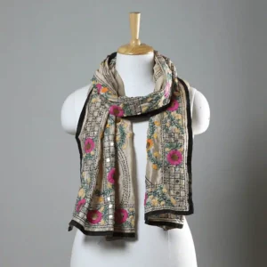 Ranihati Chanderi Silk Phulkari Stole - Product ID: 15