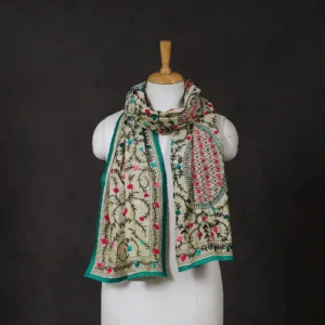 Ranihati Chanderi Silk Phulkari Stole - Product ID: 2