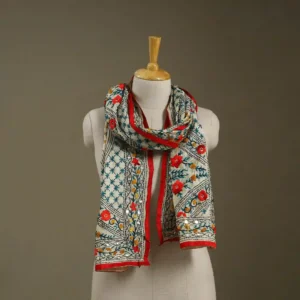 Ranihati Chanderi Silk Phulkari Stole - Product ID: 20
