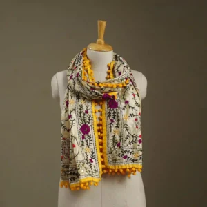 Ranihati Chanderi Silk Phulkari Stole - Product ID: 22